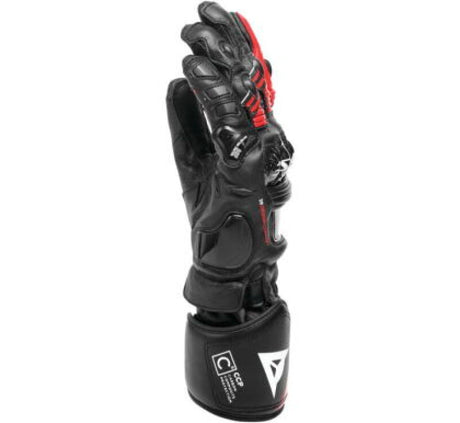 Dainese Druid 4 Leather Gloves Black/Lava-Red/White - Large