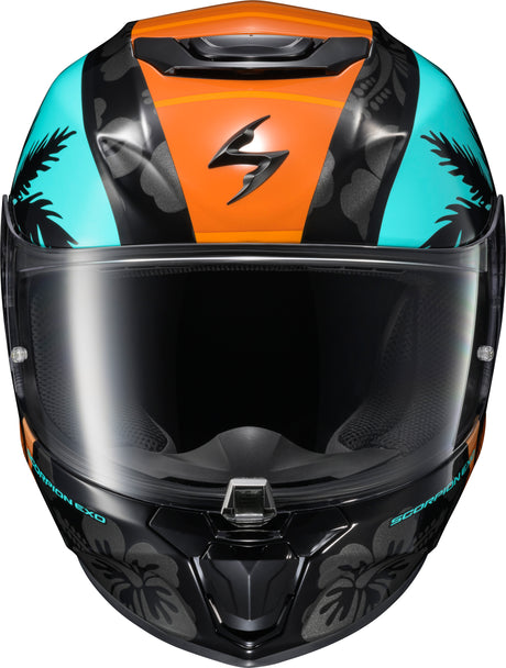 Exo R330 Full Face Helmet Tubbs Light Blue/Orange 2x