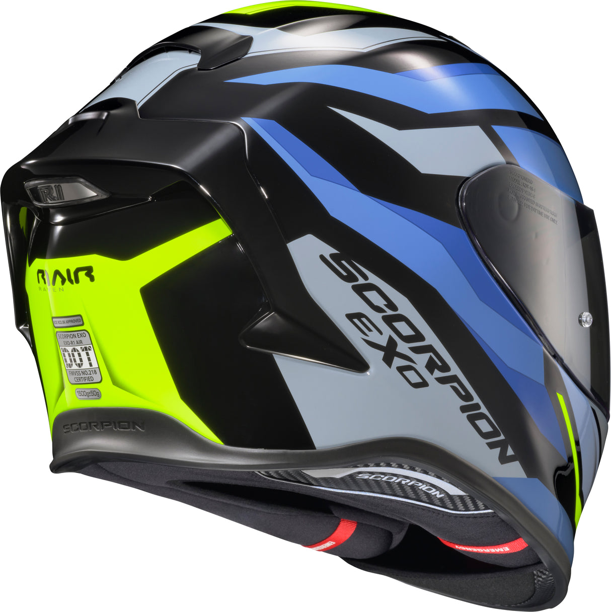 Exo R1 Air Full Face Helmet Raven Black/Blue/Hi Viz 2x