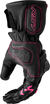 S1 Ladies Glove Black/Pink Leather Sm