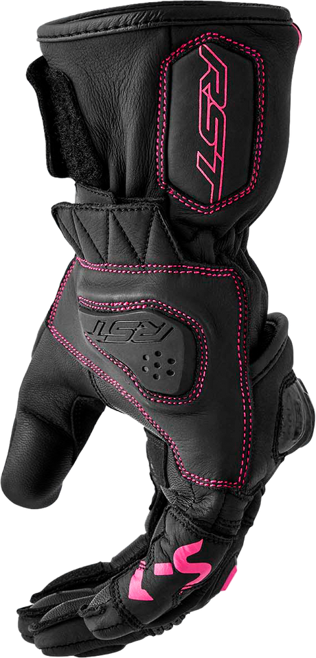 S1 Ladies Glove Black/Pink Leather Sm