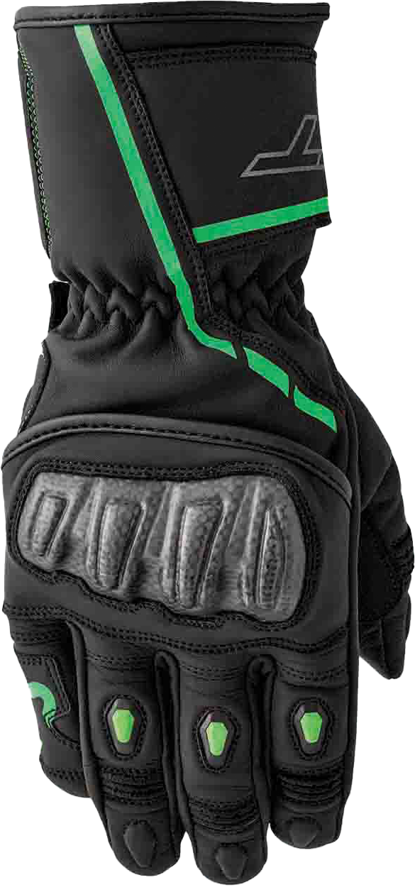 S1 Glove Blk/Flo Green Leather Sm