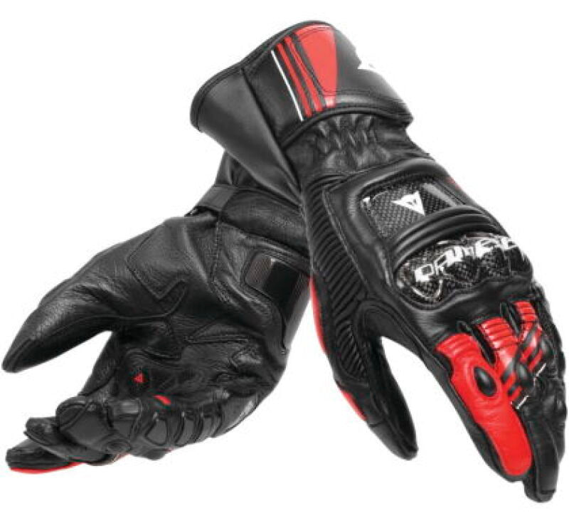 Dainese Druid 4 Leather Gloves Black/Lava-Red/White - Large