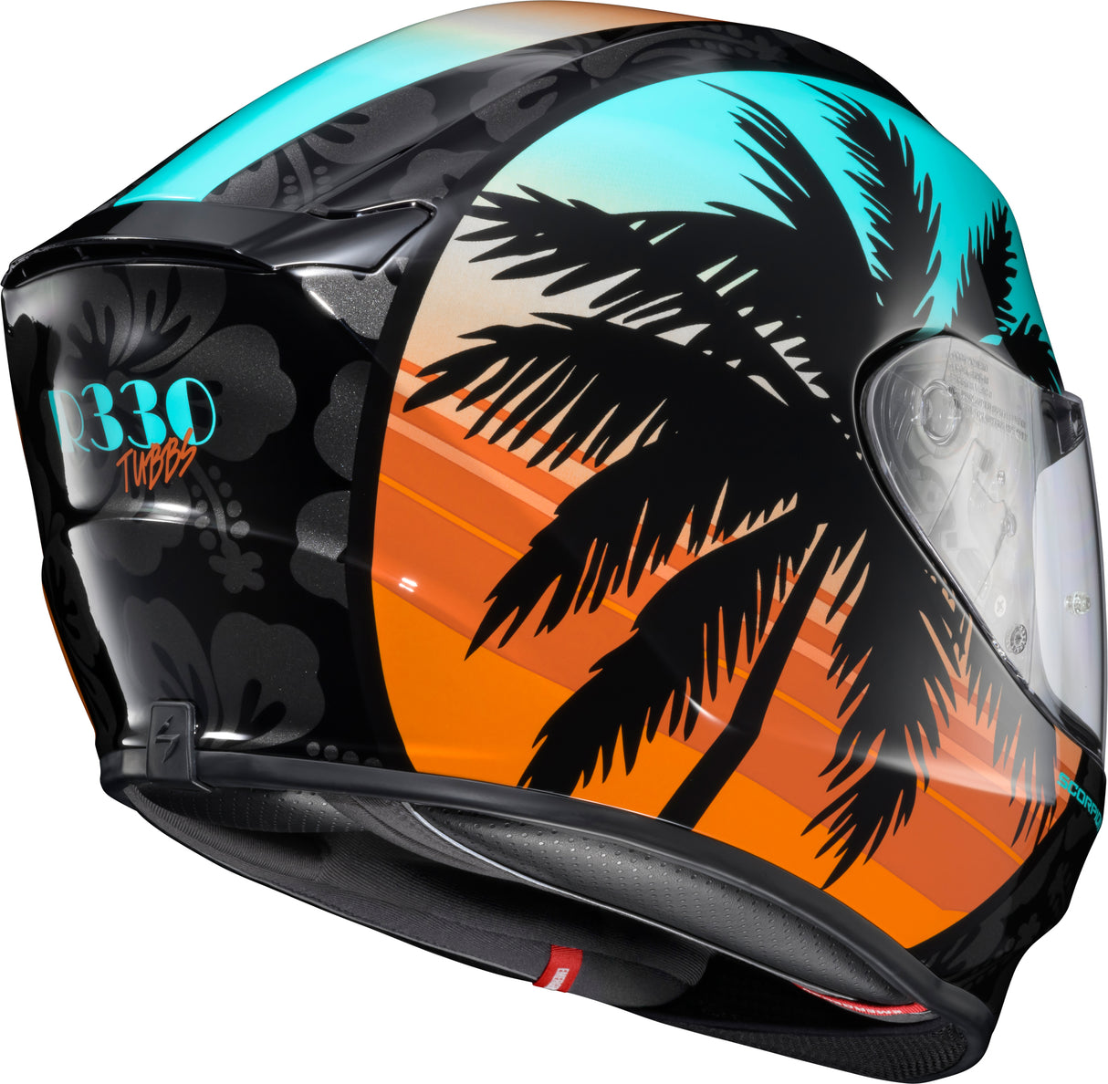 Exo R330 Full Face Helmet Tubbs Light Blue/Orange 2x